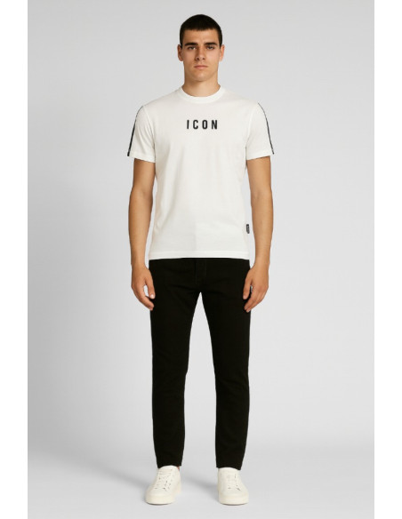 Icon t-shirt girocollo con stampa logo e bande Icuf2w6t038 [3a79cdc8]