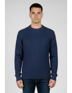Refrigue maglia girocollo in lana e cotone punto treccia 2811w00160 [672b2209]