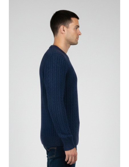 Refrigue maglia girocollo in lana e cotone punto treccia 2811w00160 [be0d6104]