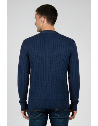Refrigue maglia girocollo in lana e cotone punto treccia 2811w00160 [0910a000]