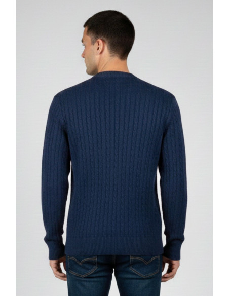 Refrigue maglia girocollo in lana e cotone punto treccia 2811w00160 [0910a000]