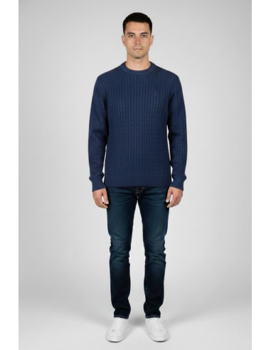 Refrigue maglia girocollo in lana e cotone punto treccia 2811w00160 [0c40e71e]
