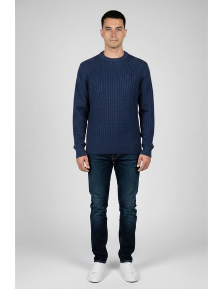 Refrigue maglia girocollo in lana e cotone punto treccia 2811w00160 [0c40e71e]