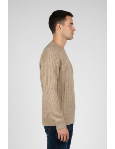 Refrigue maglia girocollo in lana e cotone punto treccia 2811w00160 [8f0f8f57]