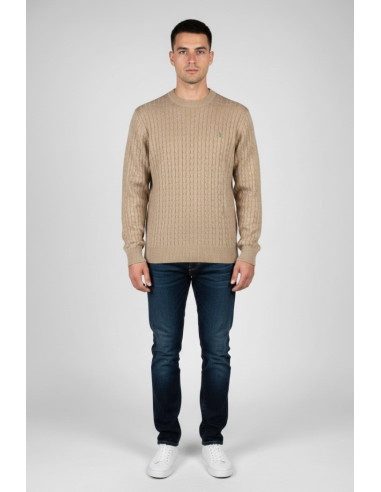 Refrigue maglia girocollo in lana e cotone punto treccia 2811w00160 [3d42094d]