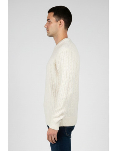 Refrigue maglia girocollo in lana e cotone punto treccia 2811w00160 [67721047]