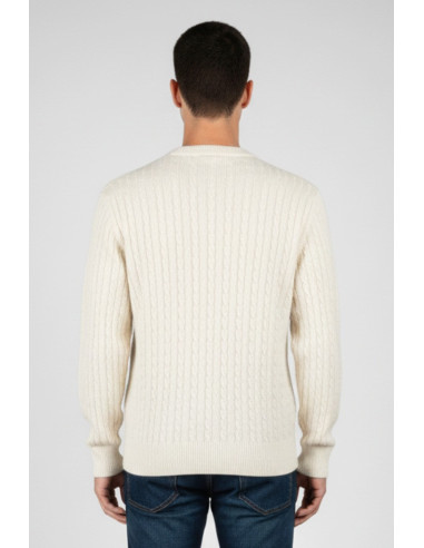 Refrigue maglia girocollo in lana e cotone punto treccia 2811w00160 [d06fd143]