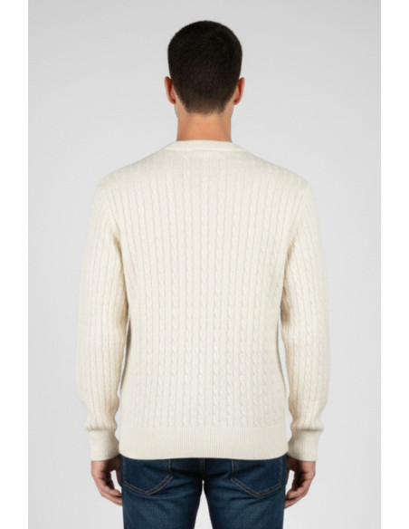 Refrigue maglia girocollo in lana e cotone punto treccia 2811w00160 [d06fd143]