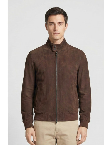 Master Pelle bomber in camoscio con colletto in piedi mp872-cm [c58c5c1e]