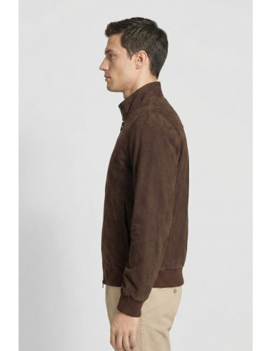 Master Pelle bomber in camoscio con colletto in piedi mp872-cm [1caa1f13]