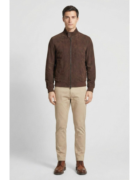 Master Pelle bomber in camoscio con colletto in piedi mp872-cm [aee79909]