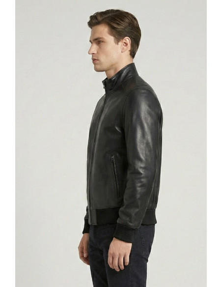 Master Pelle bomber in nappa con collo a lupetto mp272-np [810f25a9]