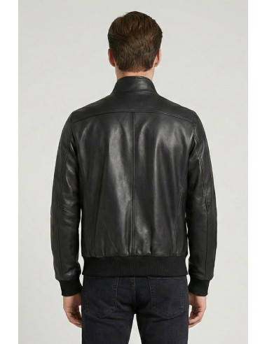 Master Pelle bomber in nappa con collo a lupetto mp272-np [3612e4ad]