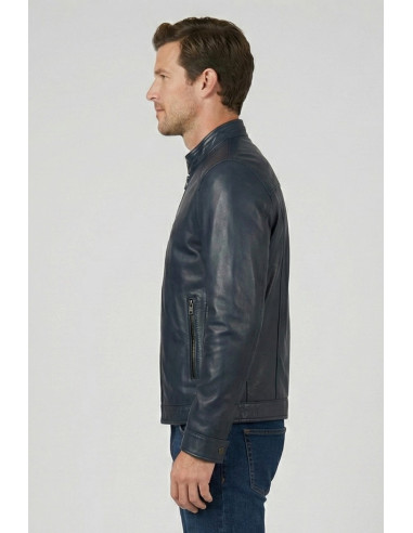 Master Pelle biker in nappa con collo coreano mp814-np [491e0f38]
