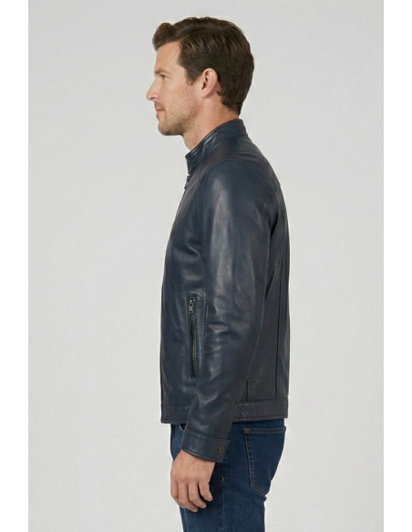 Master Pelle biker in nappa con collo coreano mp814-np [491e0f38]