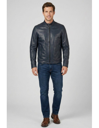 Master Pelle biker in nappa con collo coreano mp814-np [fb538922]