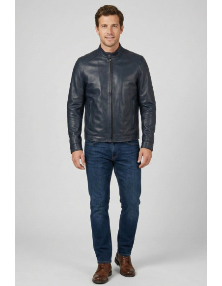 Master Pelle biker in nappa con collo coreano mp814-np [fb538922]
