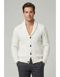 Nerovago cardigan in ciniglia punto treccia con bottoni 750696 [0c577b64]