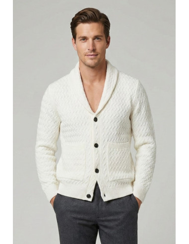 Nerovago cardigan in ciniglia punto treccia con bottoni 750696 [0c577b64]