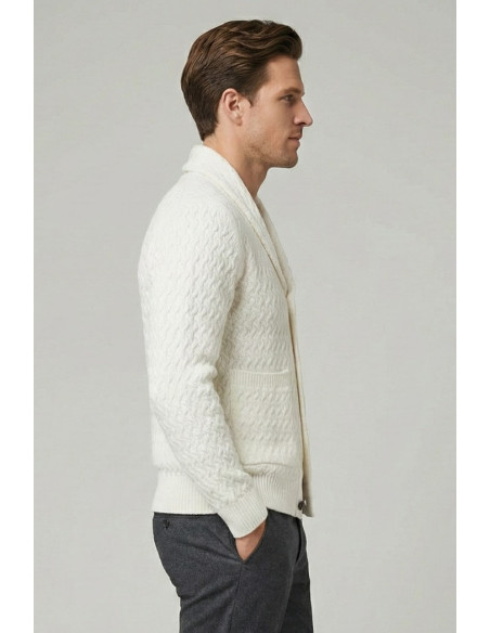 Nerovago cardigan in ciniglia punto treccia con bottoni 750696 [d5713869]
