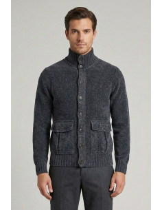 Nerovago cardigan lupetto in ciniglia con bottoni 750666 [bfde3ff5]