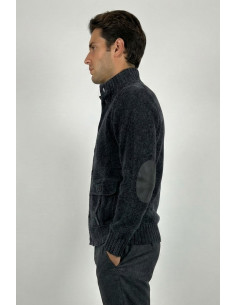 Nerovago cardigan lupetto in ciniglia con bottoni 750666 [bfde3ff5] 2