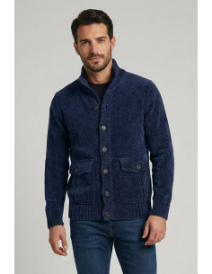 Nerovago cardigan lupetto in ciniglia con bottoni 750666 [df35f996]