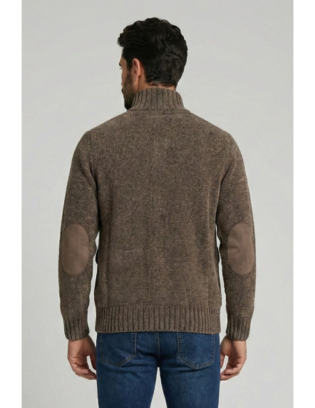 Nerovago cardigan lupetto in ciniglia con bottoni 750666 [73126c72]