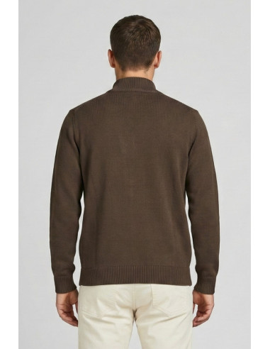 Refrigue lupetto in misto viscosa con mezza zip e logo 2811w00180 [48933a0a]