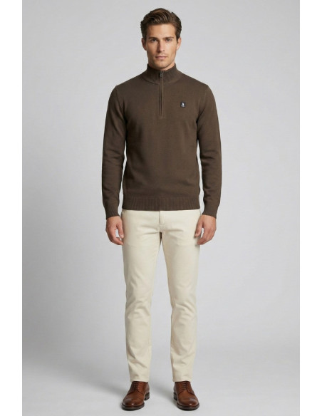 Refrigue lupetto in misto viscosa con mezza zip e logo 2811w00180 [4dc37d14]