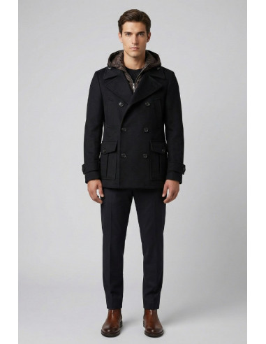 Markup cappotto peacoat in panno con pettorina imbottita mk9940621 [66505a90]