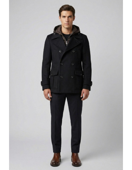 Markup cappotto peacoat in panno con pettorina imbottita mk9940621 [66505a90]