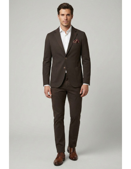 Triple A giacca in punto milano in misto viscosa con tasche a toppa g525-2531 [7d952eb1]
