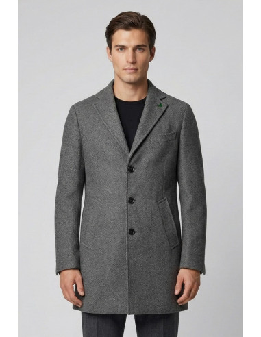 Triple A cappotto con tasche oblique e dettaglio quadrifoglio ca37-2560 [545120bd]