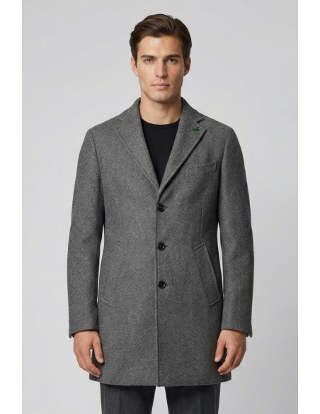 Triple A cappotto con tasche oblique e dettaglio quadrifoglio ca37-2560 [545120bd]