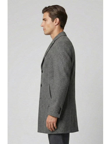 Triple A cappotto con tasche oblique e dettaglio quadrifoglio ca37-2560 [8d7763b0]