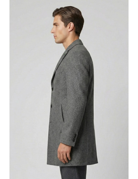 Triple A cappotto con tasche oblique e dettaglio quadrifoglio ca37-2560 [8d7763b0]