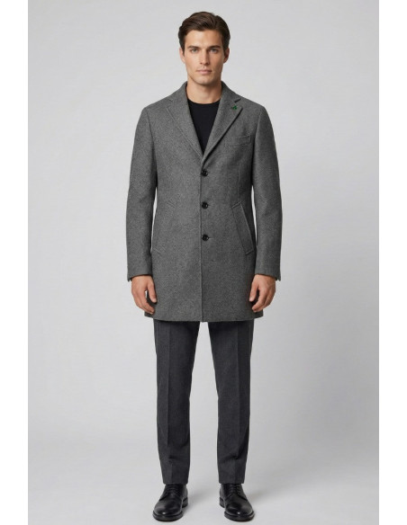 Triple A cappotto con tasche oblique e dettaglio quadrifoglio ca37-2560 [3f3ae5aa]