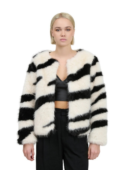 Influencer giacca in ecopelliccia animalier bj2307 [ad6f9c76]