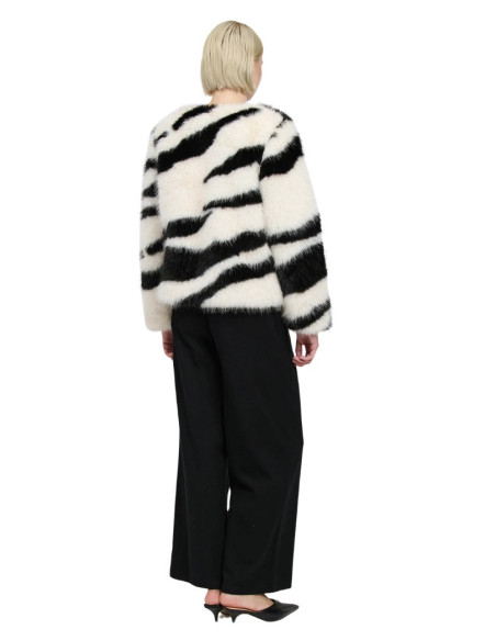 Influencer giacca in ecopelliccia animalier bj2307 [7449df7b]