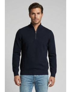 Nerovago lupetto mezza zip in misto viscosa 750002 [6774d21e]