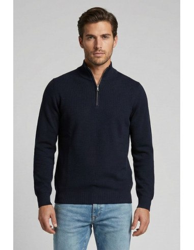 Nerovago lupetto mezza zip in misto viscosa 750002 [6774d21e]