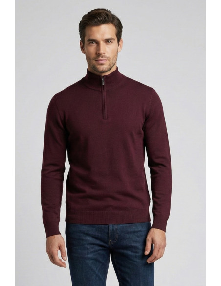 Nerovago lupetto mezza zip in misto viscosa 750002 [67f9efd7]