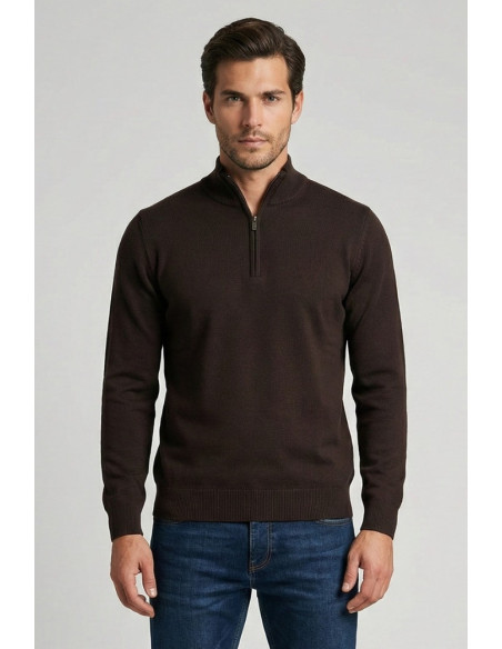 Nerovago lupetto mezza zip in misto viscosa 750002 [a568c5f3]