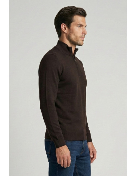 Nerovago lupetto mezza zip in misto viscosa 750002 [7c4e86fe]