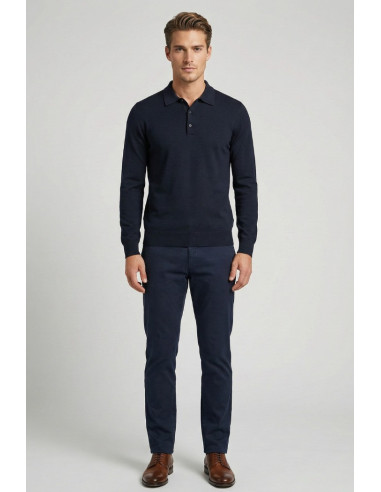 Nerovago maglia polo con bottoni in misto viscosa 750003 [74123f12]