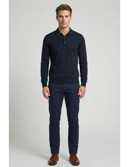 Nerovago maglia polo con bottoni in misto viscosa 750003 [74123f12]