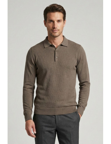 Nerovago maglia polo con bottoni in misto viscosa 750003 [b5db02dc]