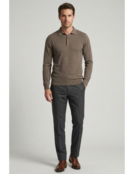 Nerovago maglia polo con bottoni in misto viscosa 750003 [deb0c7cb]