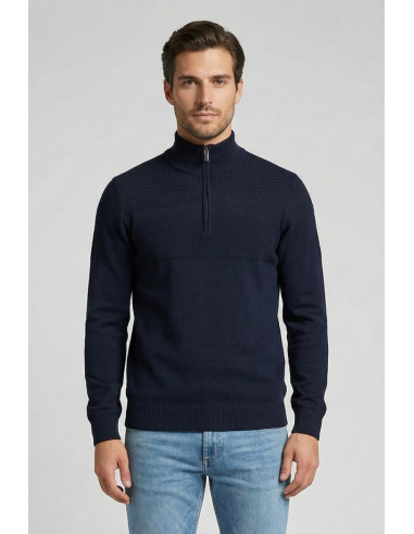 Nerovago lupetto lavorato mezza zip 750102 [976e8228]